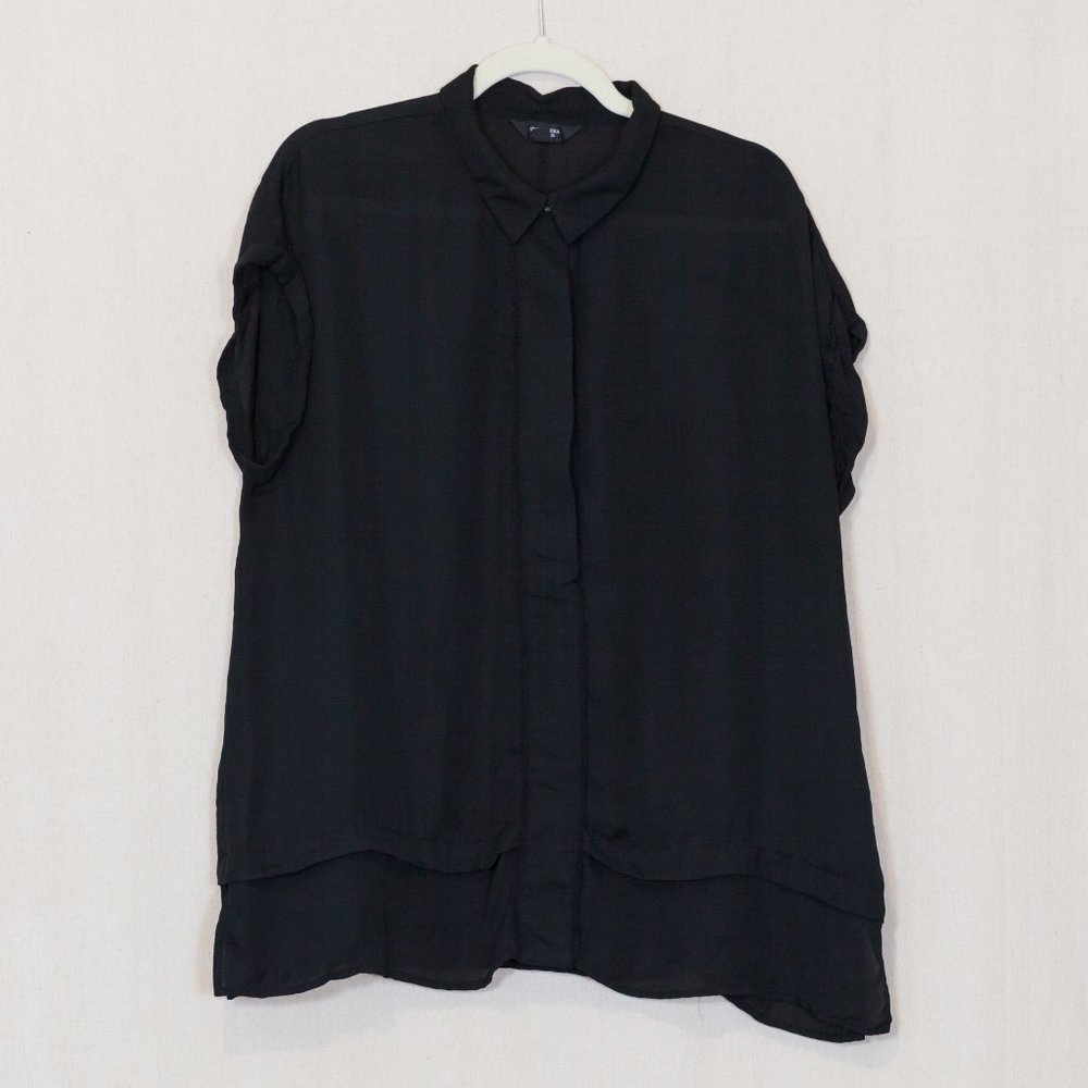 Mesh button up short sleeved shirt